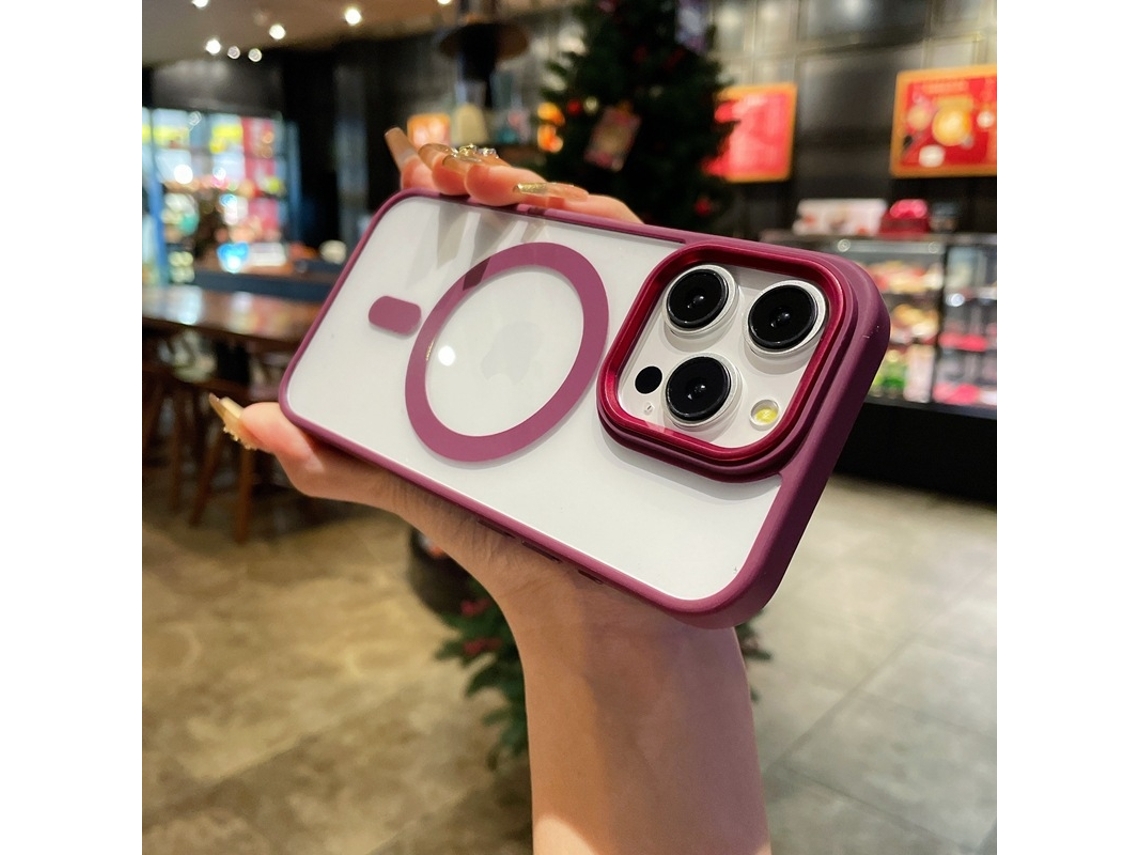 Capa Magnética Para Iphone 17 Pro Max, Cor Ameixa E Dourada.