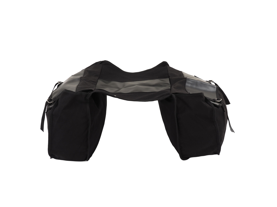 Bolsa Portaequipaje para Assento Traseiro de Bicicleta S/MARCA, lona, dois compartimentos, preto