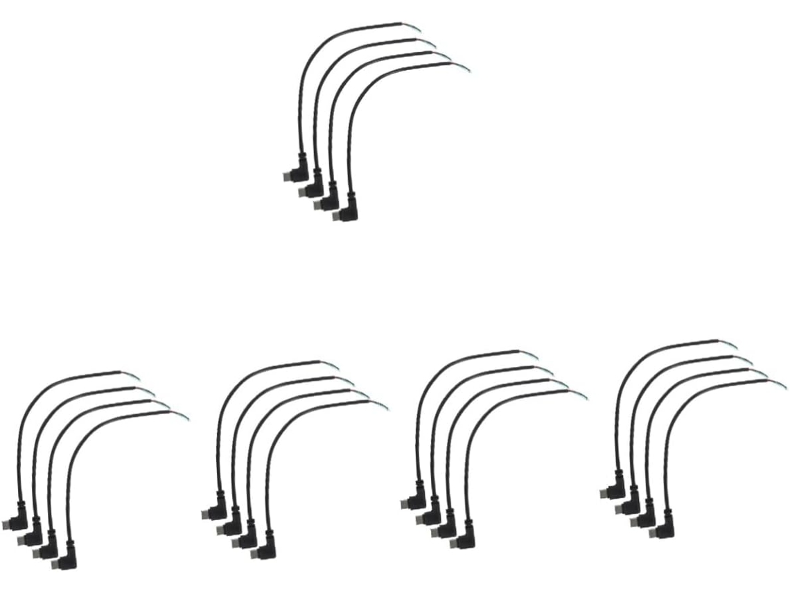 Cabo Usb-c De 20 Peças Com 4 Ângulos, Em Polivinil, Preto.