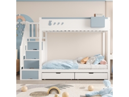 Beliche 90x200 Infantil Tema Coelho Escada Gavetas VOLTEDGE