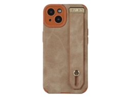 Lurelia Capa Com Cordão Iphone 14 Couro Tpu Alça Castanho