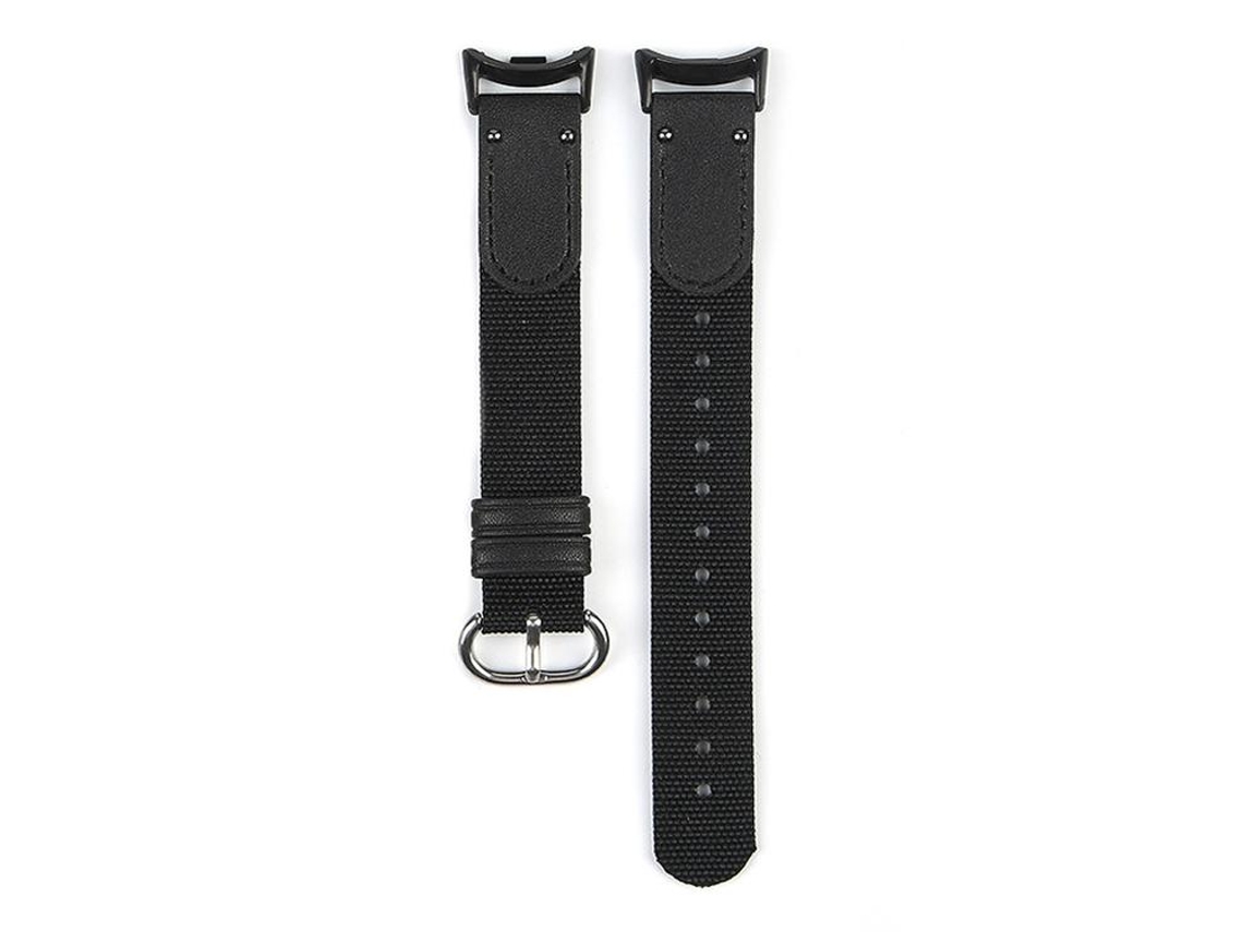Bracelete Para Xiaomi Smart Band 10/9/8 - Nylon Trançado - Fivela De Aço Prate Preta