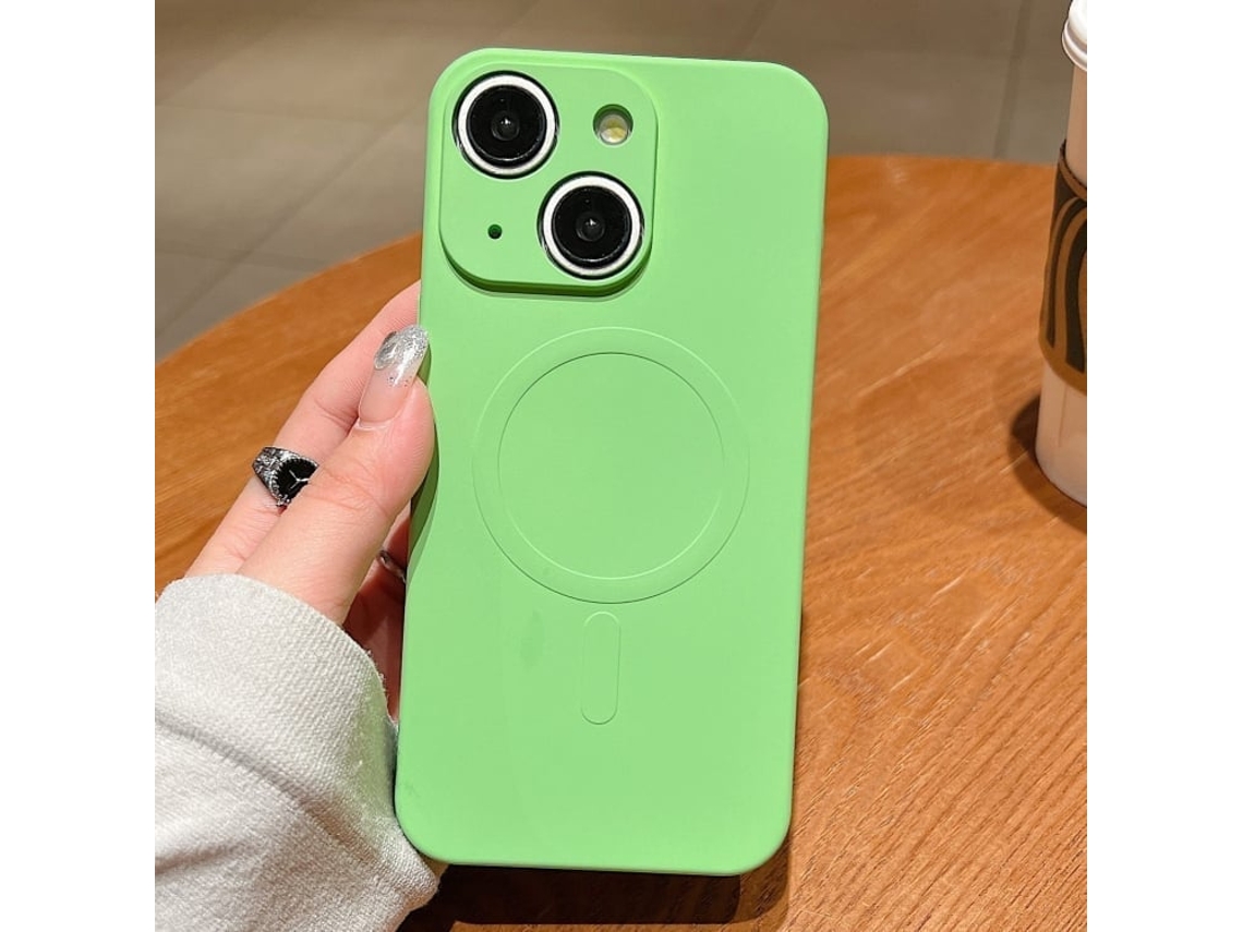 Capa Magsafe Para Iphone 13 - Silicone Líquido Com Cor Sólida | Magnética - Verde Matcha