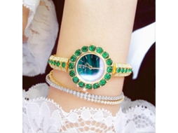 Lurelia Relógio Feminino Fa1698 Quartzo, 26 Mm, Vidro Temperado, Verde, Impermeável