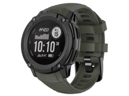 Bracelete para Garmin Instinct 2x em Silicone cor sólida com conector de plástico e liberação rápida verde selva
