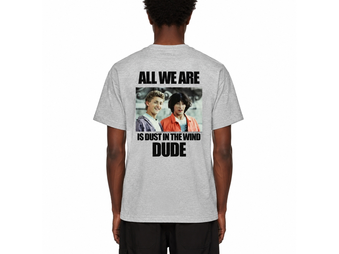 Rockinstone Bill And Ted Dustin T Wind Heather Gray Adult T-shirt Size:m