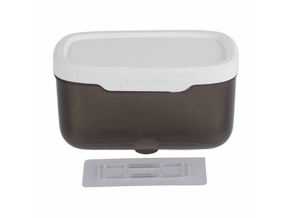 Caixa de Papel Higiênico Parede Banheiro Plástico Preto 22x13x13cm