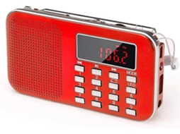 Mini Rádio Portátil Fm de Bolso com Tocha Led, Suporte Ao Alto falante Digital Micro Sd/tf Card/u Disco, Digitalização Autom GOKOCO