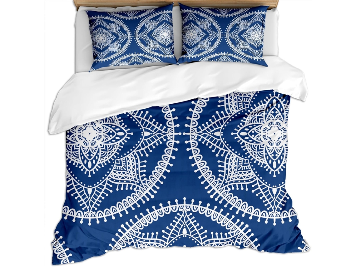 Capa de Edredom com 2 Fronhas 65x65 Cm em Microfibra Fronha (LxA)