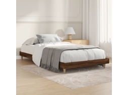 Estrutura Cama S/ Colchão Derivados Madeira Carvalho Castanho