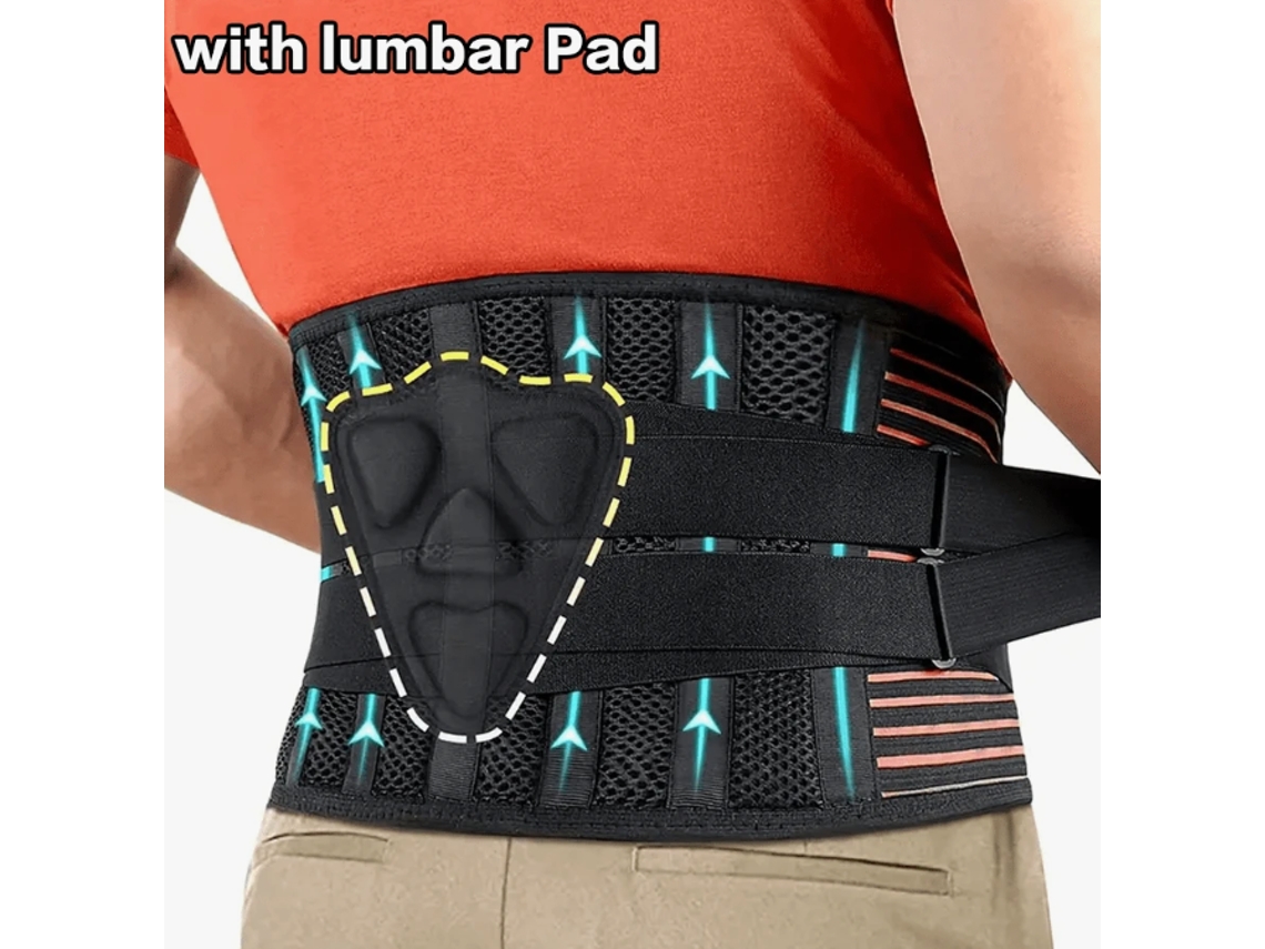 Tamanho S Cinto Suporte Lombar S Almofada Ergonómica Reforço Aço Cinta Transpirável Alívio Dor Coluna 60 75cm STELASPLEN (60 75cm)