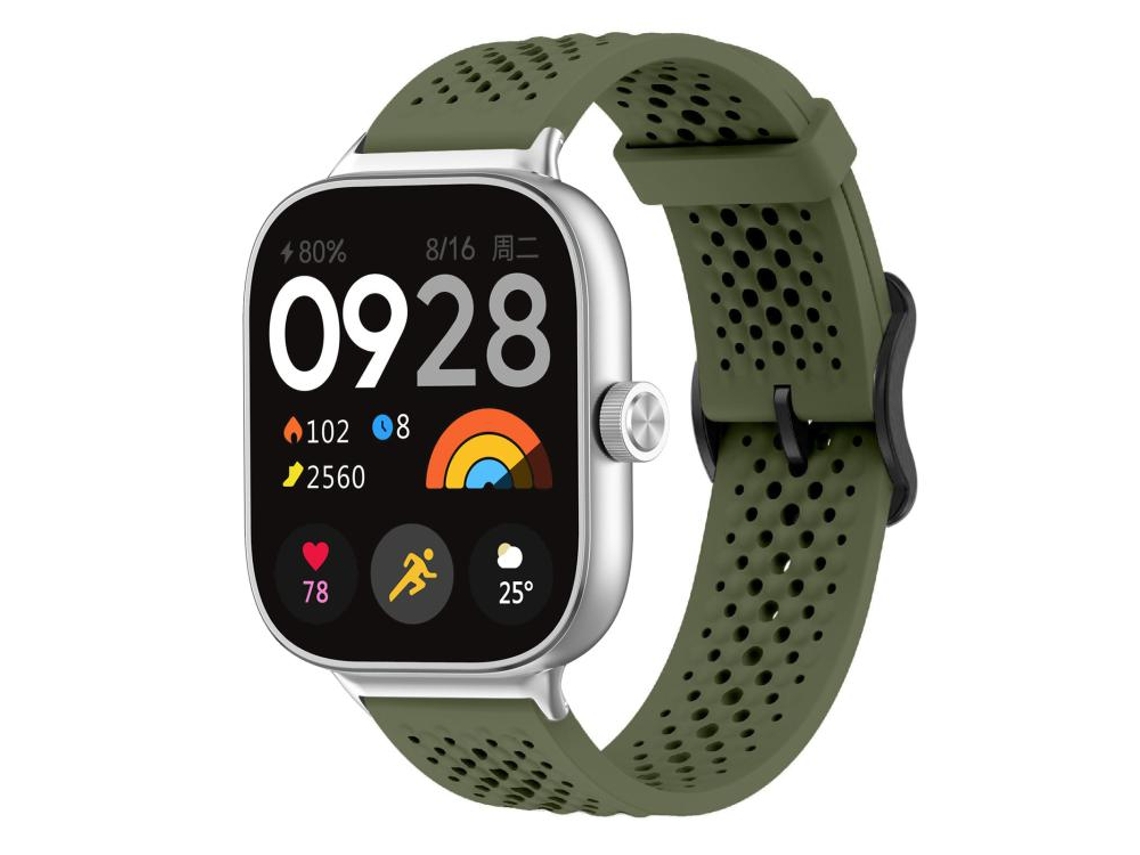 Bracelete para Xiaomi Band 9 Pro / Redmi Watch 6 / 5 Silicone Respirável com Fivela de Aço Preta Verde Militar XIAOMOYU