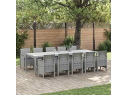 Vidaxl Conjunto De Jantar Para Jardim 11 Unid. Cinza Claro E Antracite
