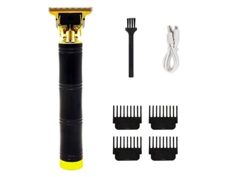 Máquina de Cortar Cabelo Elétrica Recarregável Profissional Preta HERZBERG Hg04111-Blk