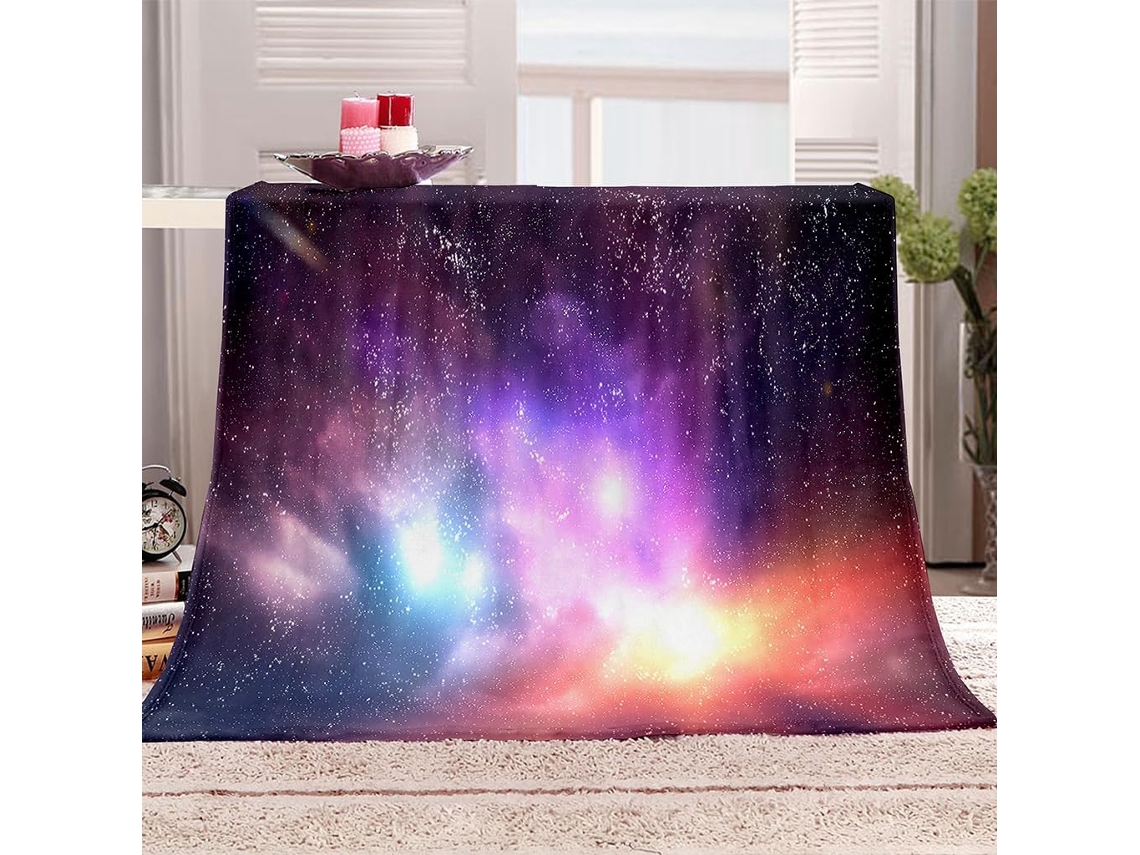 Manta com Estampa Colorida de Céu e em Microfibra 150x150cm