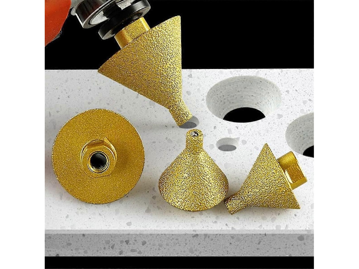 Broca De Bisel E Chanfro Para Esmerilhadeira Angular, Rosca 5/8 Polegadas, Com 11 Furos, Para Azulejos E Pequenos Furos Cônicos