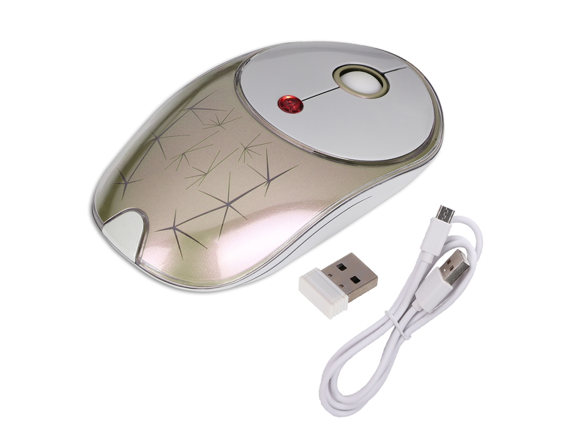 Mouse Sem Fio (recarregável, Silencioso, Iluminado) Mouse Sem Fio Silencioso Iluminado Recarregável (cor Champagne)
