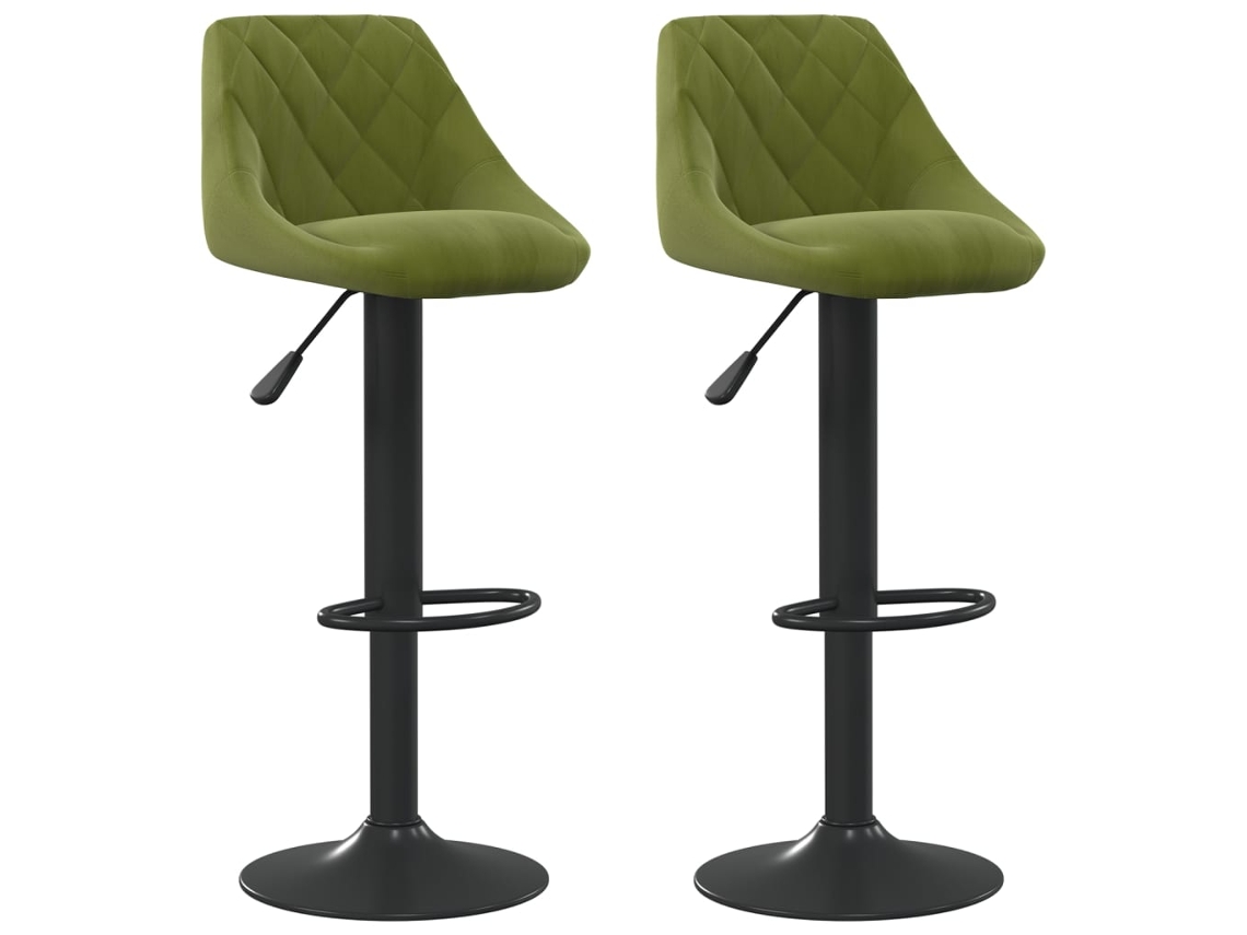 Bancos de Bar 2 Pcs Veludo Verde claro MAISON EXCLUSIVE
