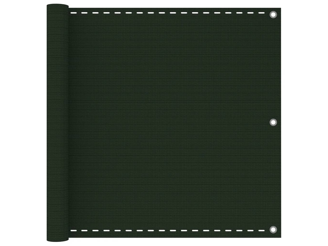 Vidaxl Tela De Varanda 90x500 Cm Pead Verde-escuro