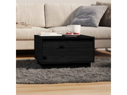 Vidaxl Mesa De Centro 55x56x32 Cm Pinho Maciço Preto