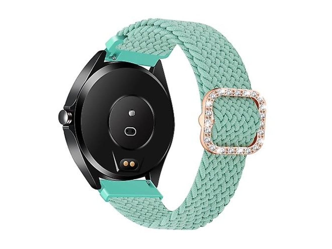 Pulseira De Relógio Lurelia Para Garmin Venu/vivoactive 3 20 Mm Universal Ajustável Trançado Elástico Fivela De Diamante Verde Grama