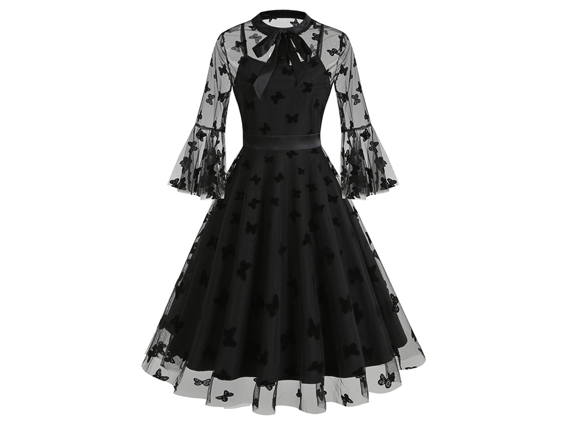 Roupas de Natal Retrô Malha Bordado Patchwork Vestido de Duas Peças L