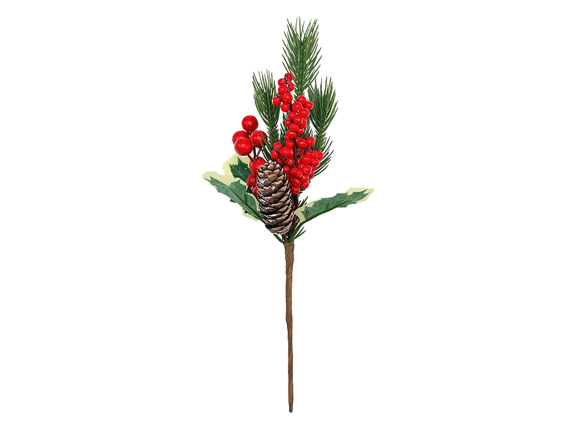 Planta de romã com rama de pinho e cone (32cm) para decoração natural LAXISCREED