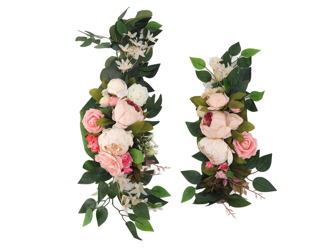Arco De Casamento Com Drapeamento E Flor Artificial Placa De Boas-vindas Multifuncional De Casamento Decoração Floral Rosa