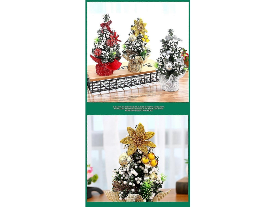 Árvore De Natal De Mesa Com Pinhas E Bolas Decorativas