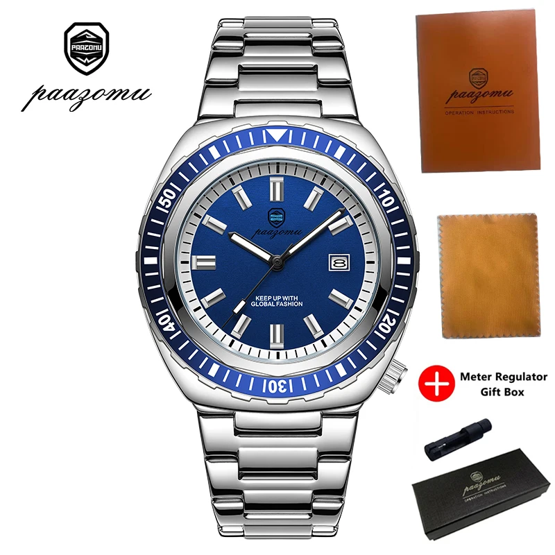 (p621 Prata Azul) Relógio De Negócios Elegante, Resistente À Água, Com Funções De Data E Dia Da Semana.