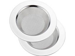 Conjunto De 2 Filtros De Pia, Com 11,4 Cm De Diâmetro E Borda Larga, Em Aço Inoxidável, Adequados Para Pias