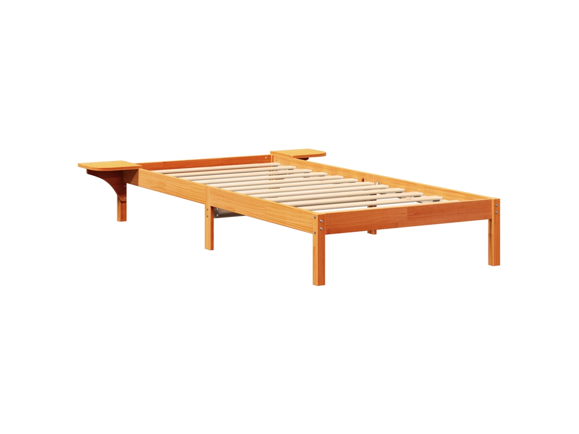 Conjunto 1 Cama Vidaxl Castanho Madeira De Pinho Maciça (90 X 190 Cm)