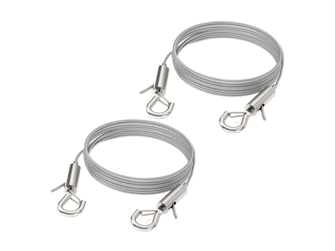 Fio Suporte Ajustável em Aço Inoxidável para Pendurar Quadros com Ganchos Duplos, 2m, 2 Peças, Ideal para Galerias e Decoração de Casa
