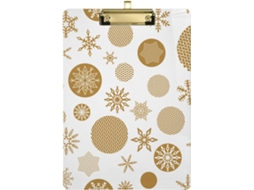 Pranchetas de Natal em Formato Flocos Neve Dourados para Arte e Enfermagem. 31,8 X 22,9 0,3 Cm