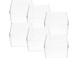 Caixa Transparente Kichvoe Para Bolos E Tiramisu, Resistente E Segura, Em Ps, Pacote Com 6 Unidades Quadradas, Ideal