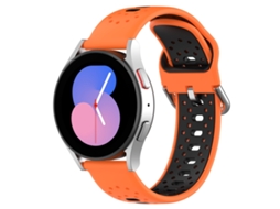 Bracelete para Samsung Galaxy Watch Active 2 Silicone Respirável Duas Cores Laranja + Preto XIAOMOYU (40mm)