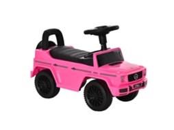 Caminhãozinho Elétrico Infantil Licenciado Pela Mercedes-benz Para Crianças De 12 A 36 Meses.possui Porta-malas,buzina,faróis E Detalhes Em Rosa.