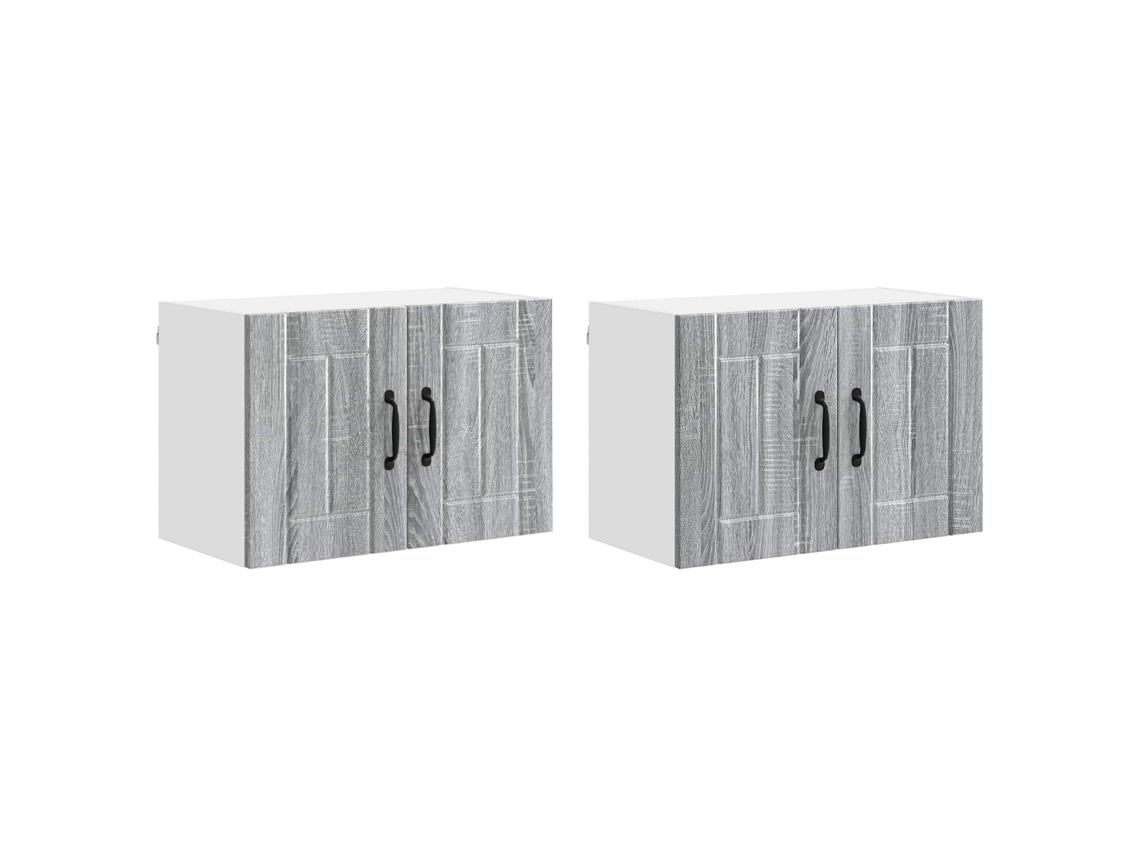 Conjunto de 2 armários de parede para cozinha com porta Cinza Sonoma MAISON EXCLUSIVE