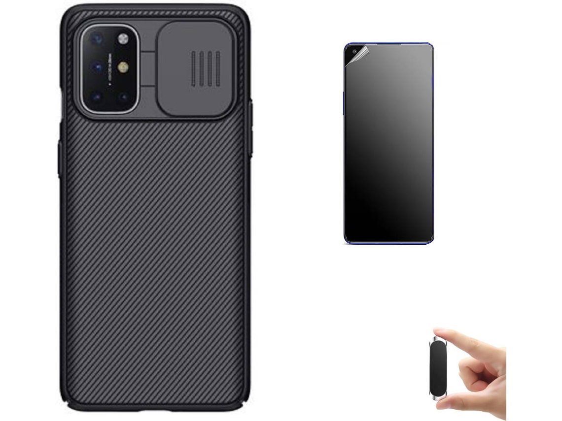 Kit Capa, Película e Suporte Oneplus 8T Ultimatte Nillkin Camshield Preto