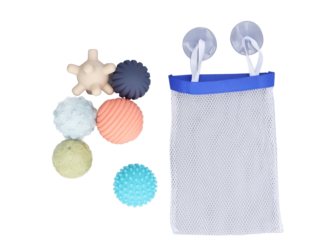 Mali 6pcs Bola Sensorial Texturizada Soft Vinil Bebê 6m+ Jogo Multicolor Squeeze Brinquedo