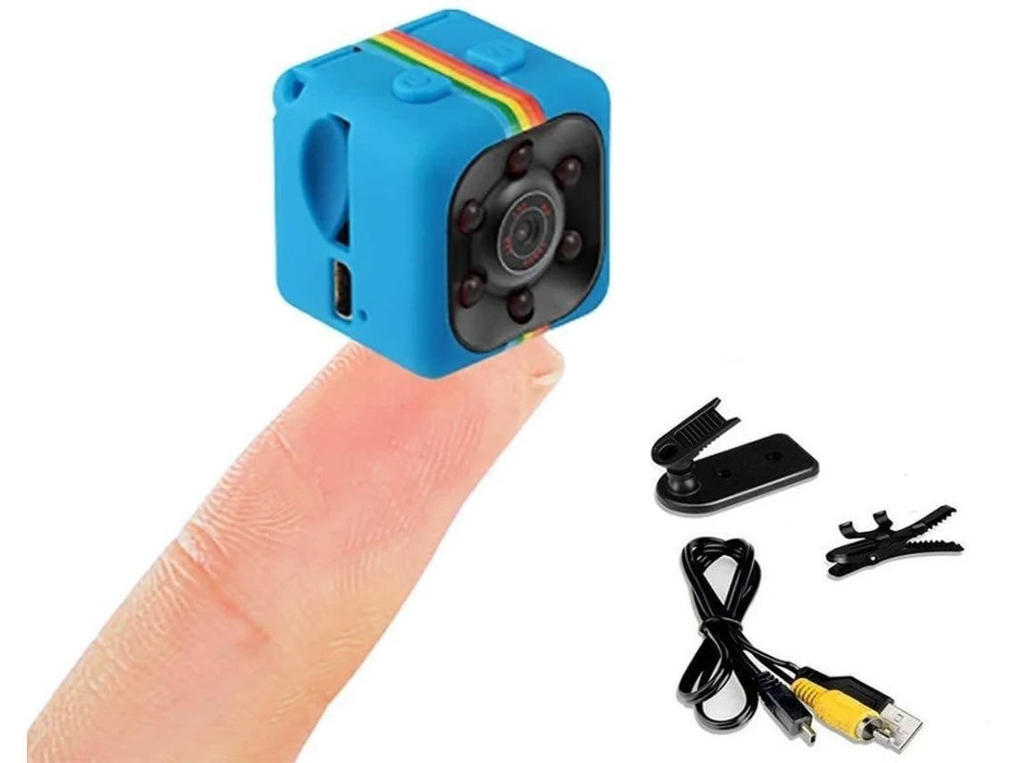 Mini câmera espiã 960p HD sem fio com visão noturna e detecção de movimento, ideal para esportes, casa e escritório, azul Bestvite