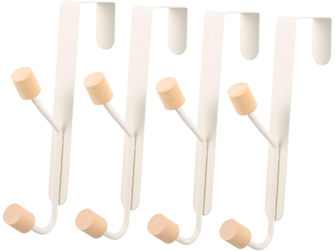Magiclulu Conjunto De 4 Ganchos Duplos Aço Para Porta, Ideais Pendurar