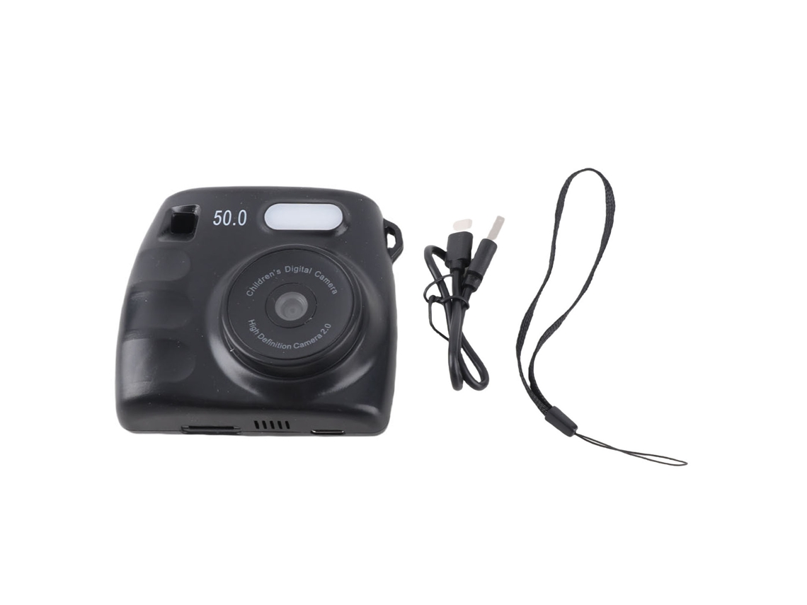 Câmera Digital Portátil Para Estudantes 48mp Lente Dual 1080p Tela Ips 2.0 Polegadas Com Luz De Preenchimento Led Preto