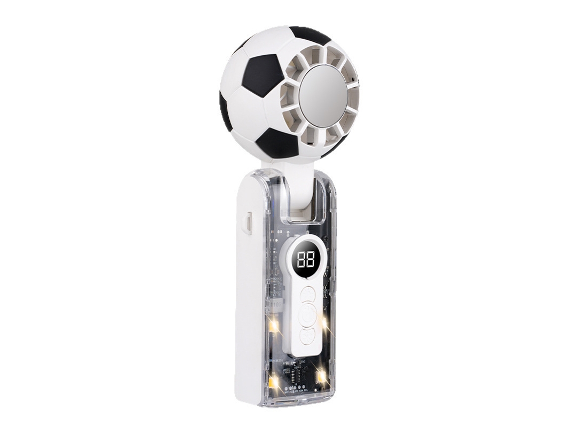 Ventilador Portátil Mini Refrigeração Design Futebol 199 Velocidades Bateria 3600mah 10h Autonomia Ideal para Eventos Esportivos STELASPLEN