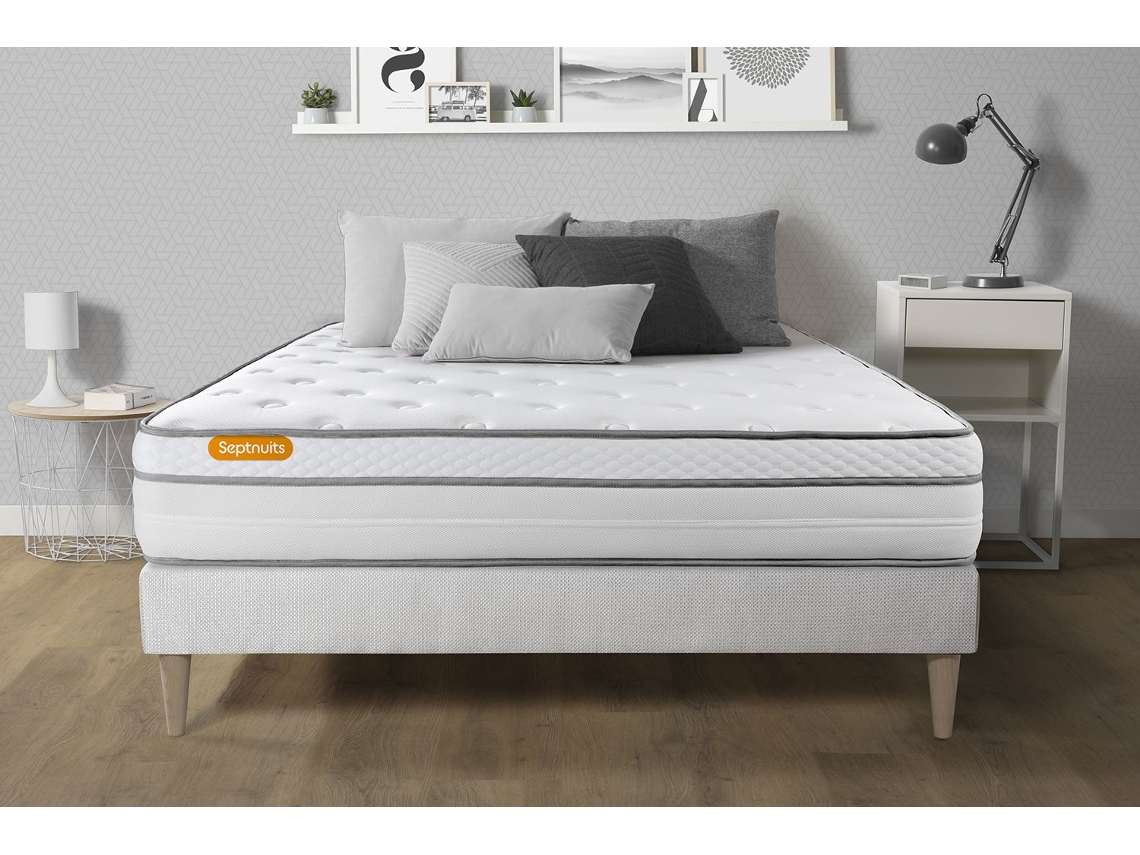 Colchão Base Memo Luxe SEPTNUITS Espuma com memória Branco (140x200cm)