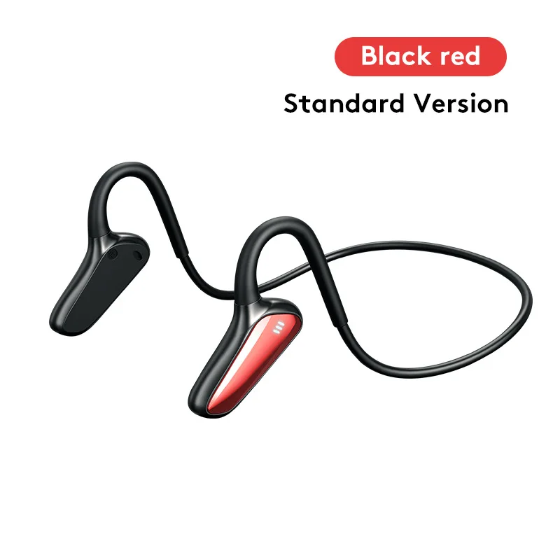 Fones De Ouvido Esportivos Estéreo Sem Fio Bluetooth Com Condução Óssea E Gancho De Orelha (preto E Vermelho)