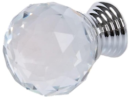 Conjunto De 10 Puxadores Redondos Cristal Para Armário, 30mm, Em Liga De Zinco, Com Parafuso