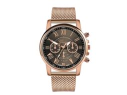 Relógio de quartzo unissex com pulseira de silicone, mostrador com numerais romanos, três mostradores, Zhoulianfa preto.