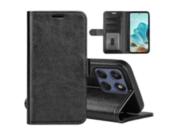 Capa De Couro Com Textura Crazy Horse Para Motorola Edge 60 5g / 60 Fusion 5g, Preta