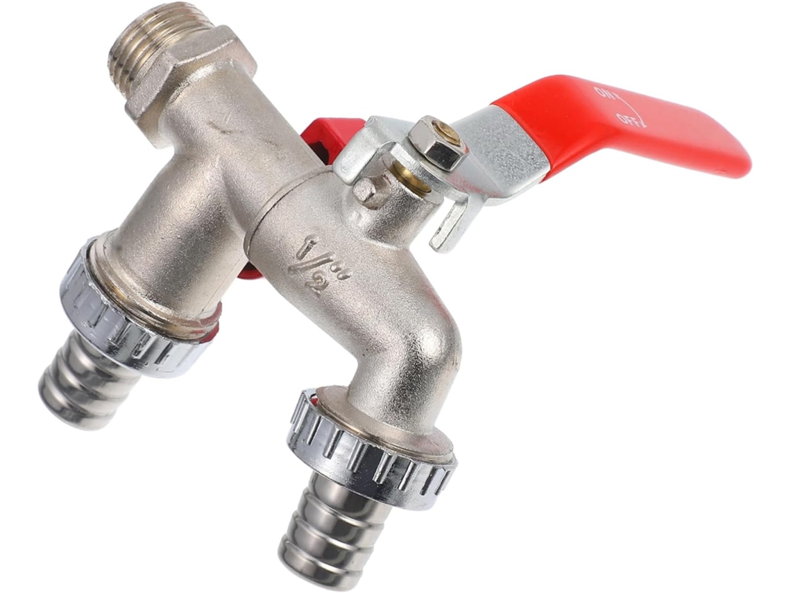 Distribuidor De Água Para Torneira Jardim Com Válvula Dupla 1/2